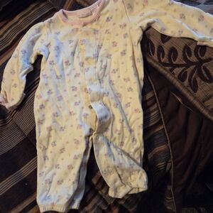 Carter's Cream and Pink Floral Footie